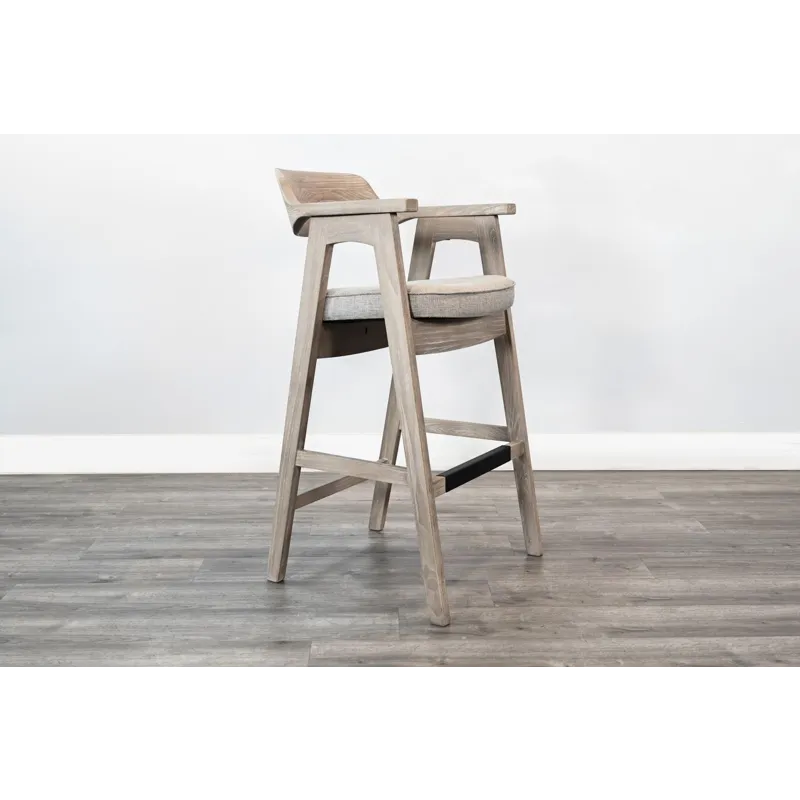 Wren Barstool w/ Arms, Cushion Seat