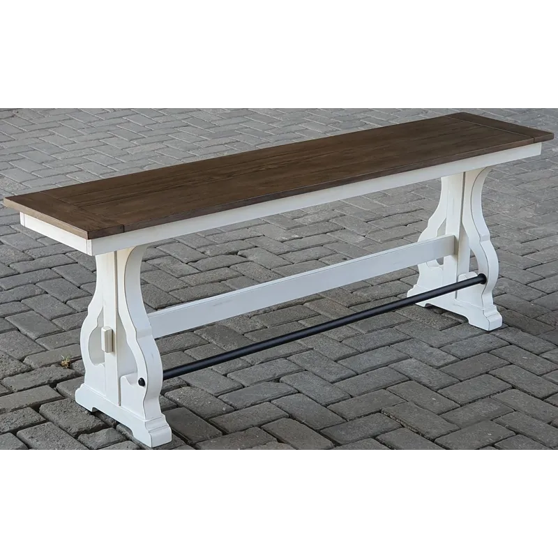 Charleston Counter Bench, Wood Seat