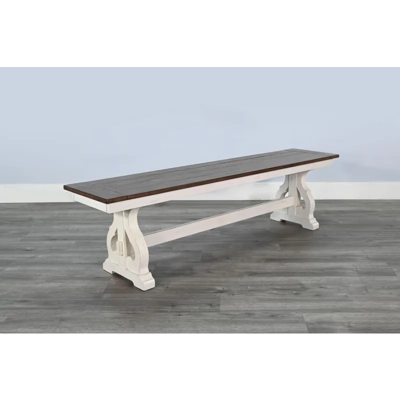 Charleston Dining Bench, Wood Seat