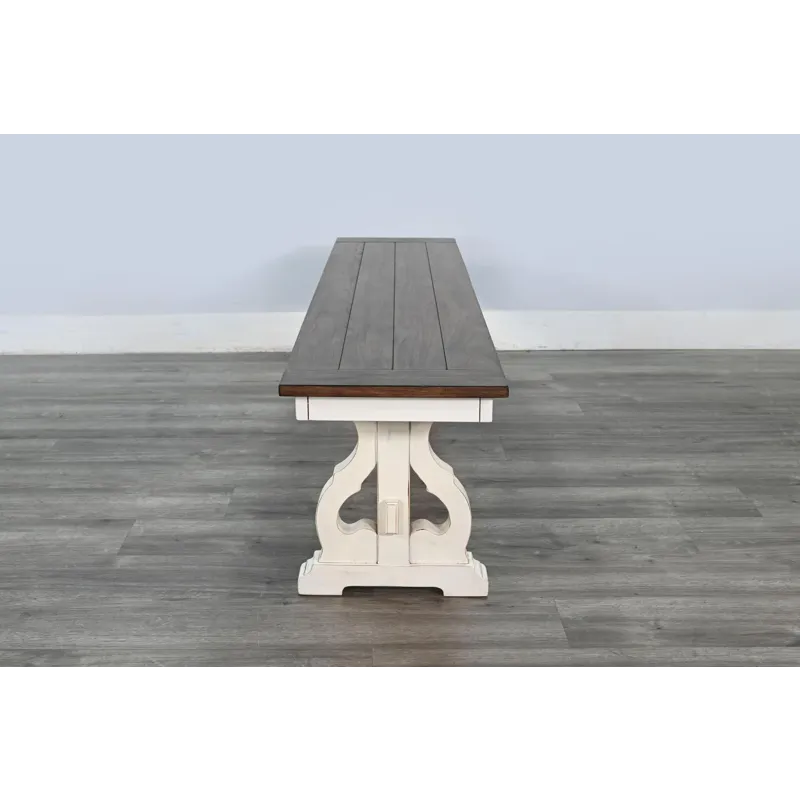 Charleston Dining Bench, Wood Seat