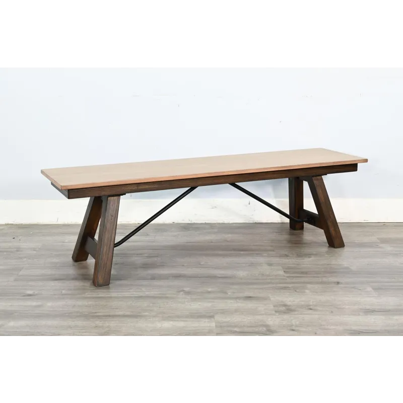 Boulder Dining Bench, Wood Seat