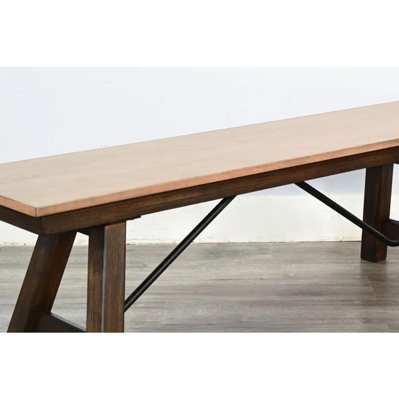 Boulder Dining Bench, Wood Seat