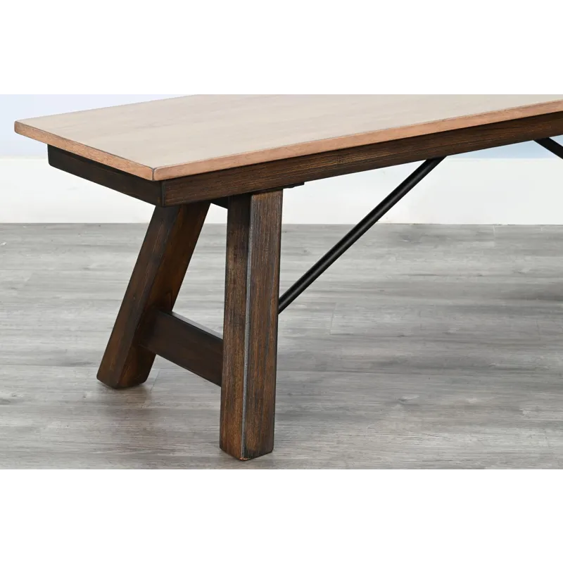 Boulder Dining Bench, Wood Seat
