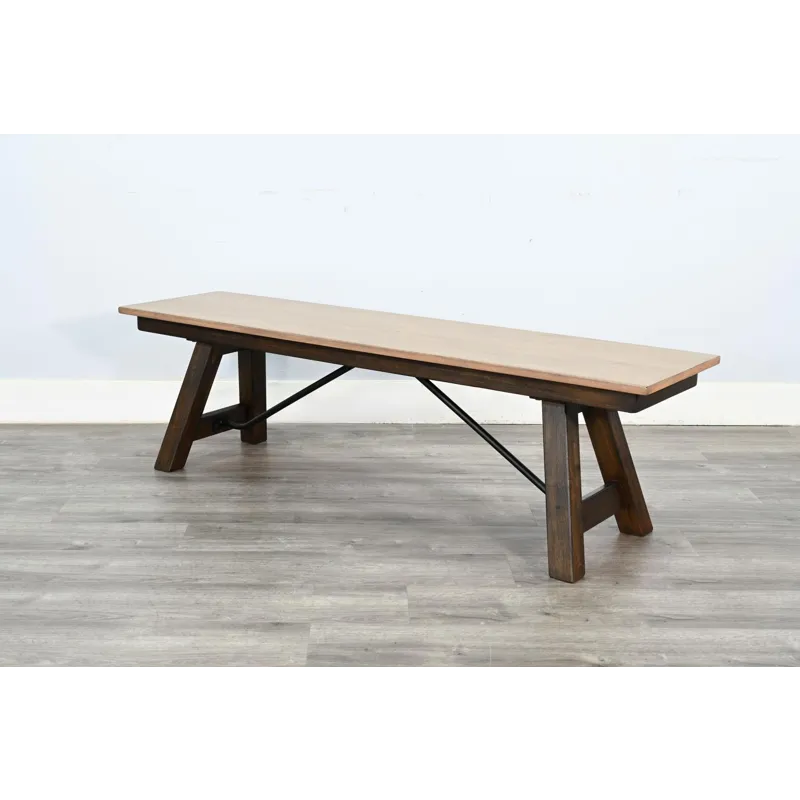 Boulder Dining Bench, Wood Seat