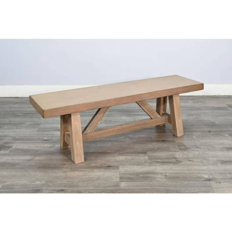 Whitefish Dining Bench, Wood Seat