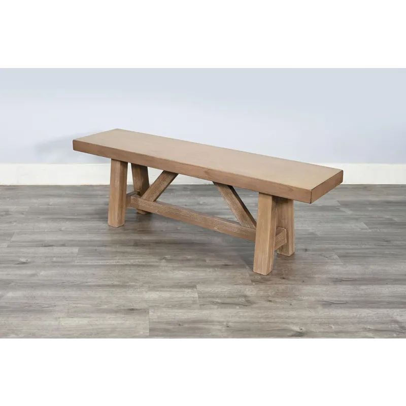 Whitefish Dining Bench, Wood Seat