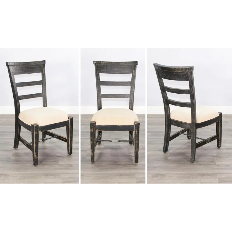 MARINA Black Sand Side Chair, Cushion Seat