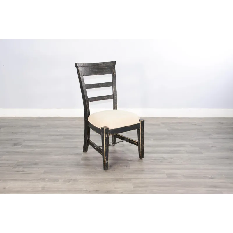 MARINA Black Sand Side Chair, Cushion Seat
