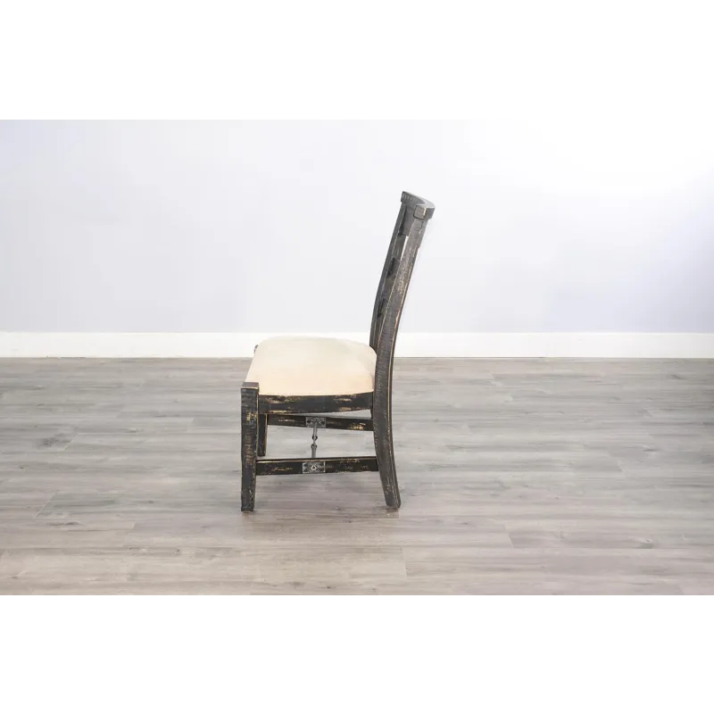MARINA Black Sand Side Chair, Cushion Seat