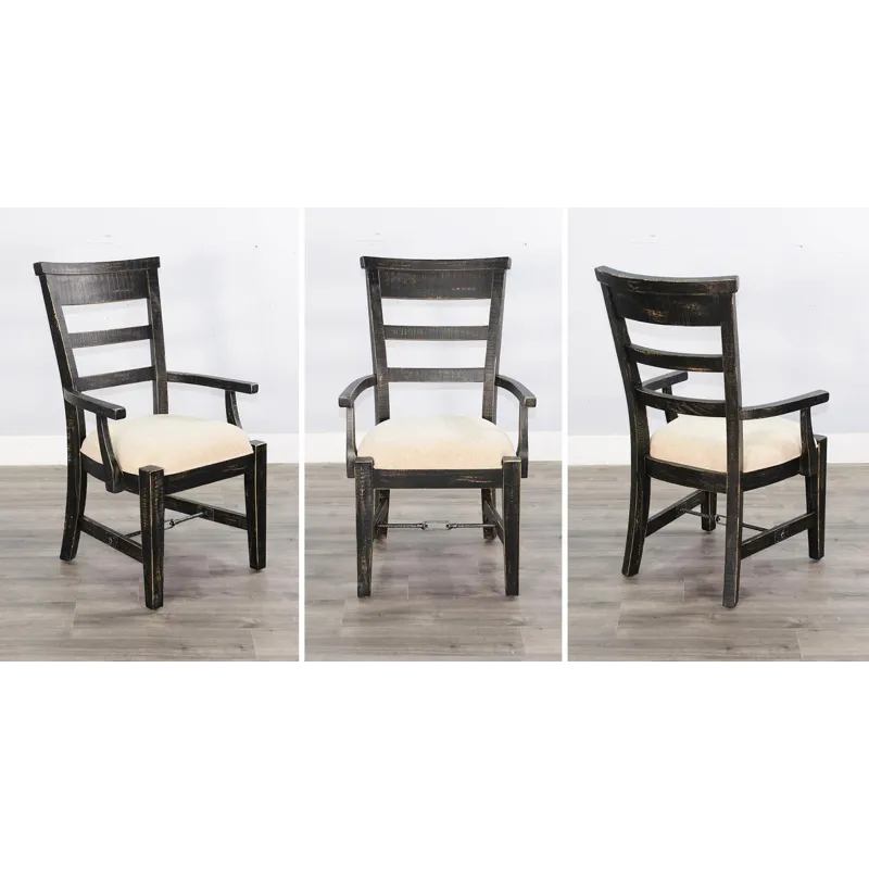 MARINA Black Sand Arm Chair, Cushion Seat