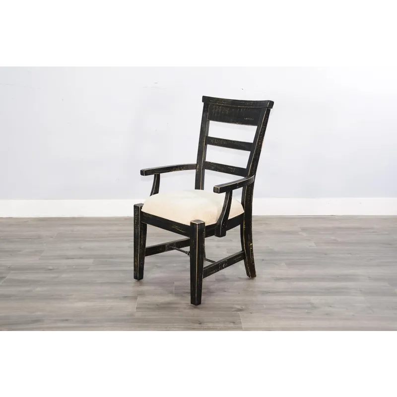 MARINA Black Sand Arm Chair, Cushion Seat