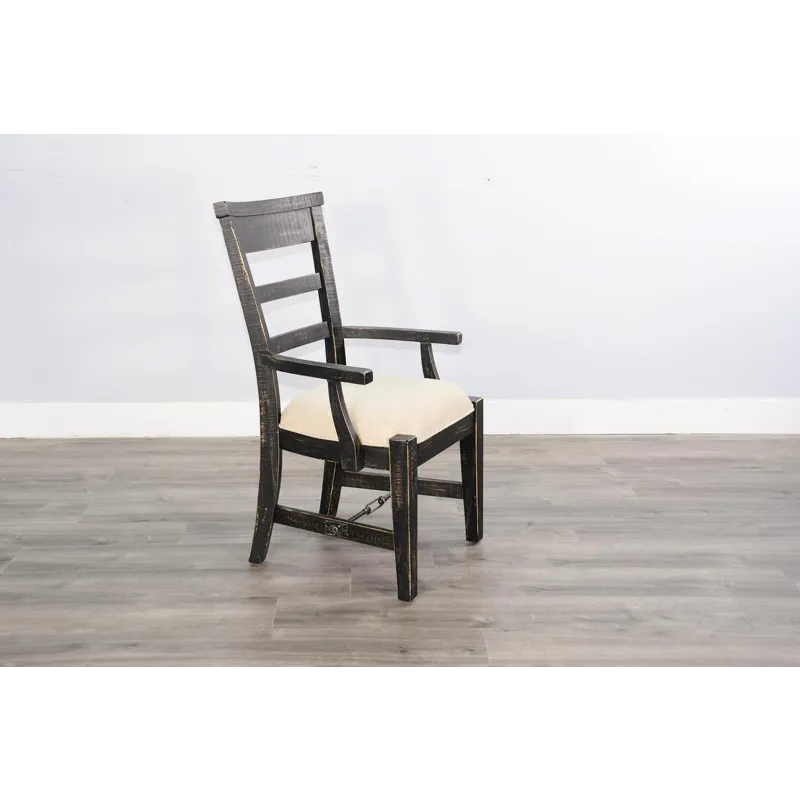 MARINA Black Sand Arm Chair, Cushion Seat