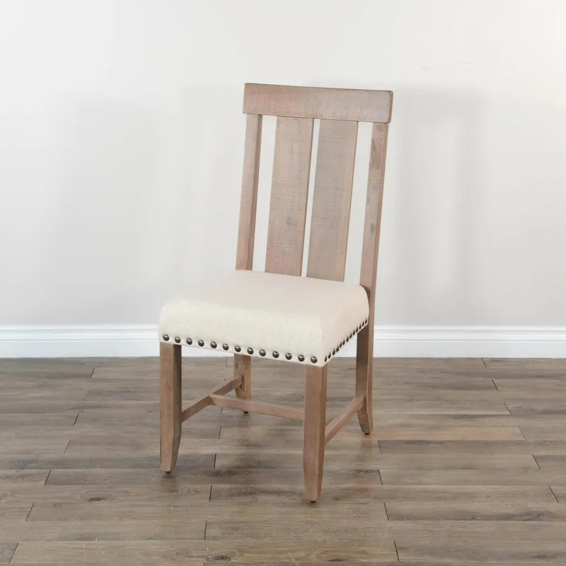Dbl. Slat Back Chair, Cushion Seat
