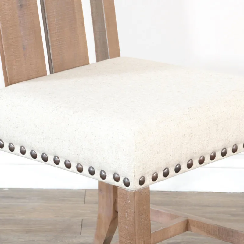Dbl. Slat Back Chair, Cushion Seat