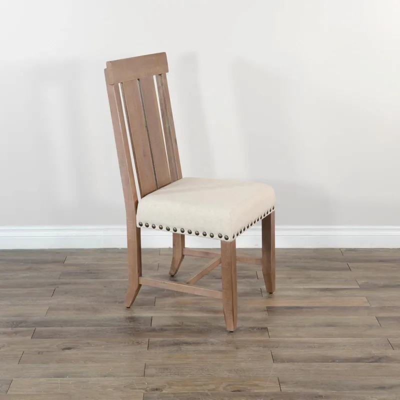 Dbl. Slat Back Chair, Cushion Seat
