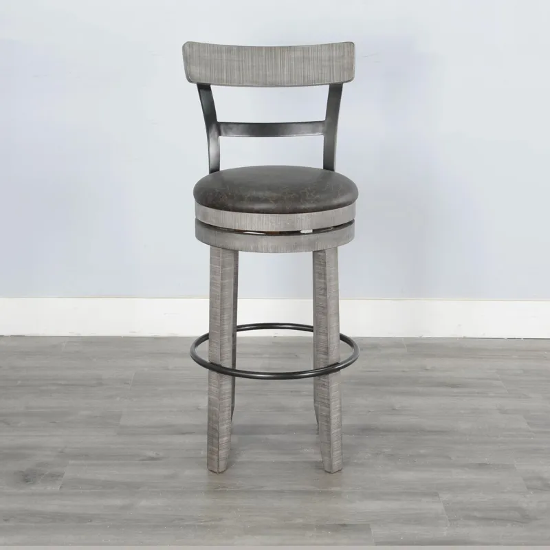 30"H Swivel Barstool, Cushion Seat