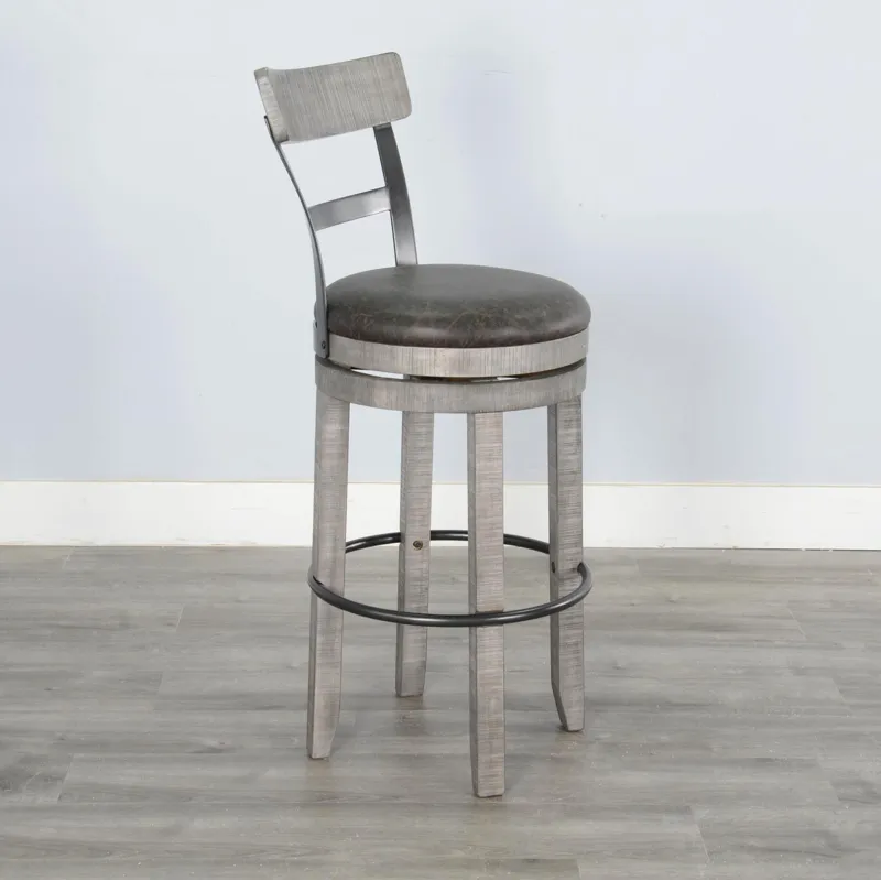 30"H Swivel Barstool, Cushion Seat