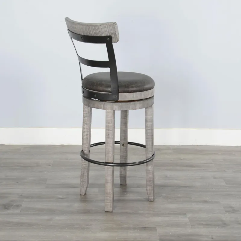 30"H Swivel Barstool, Cushion Seat
