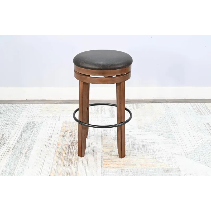 DOE VALLEY 30"H Swivel Stool, Cushion Seat