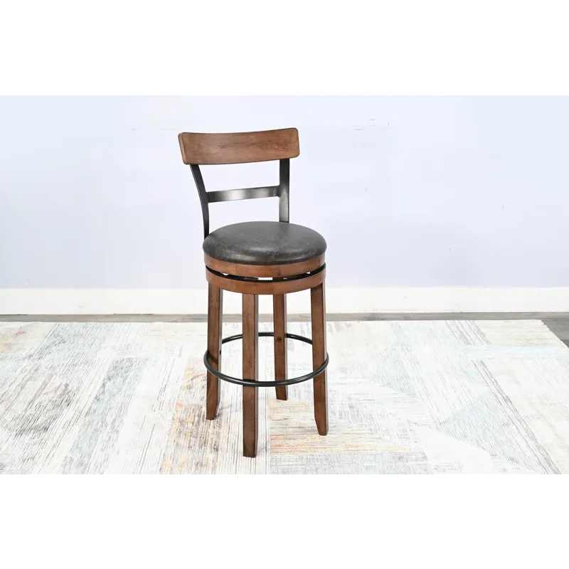DOE VALLEY 30"H Swivel Barstool, Cushion Seat