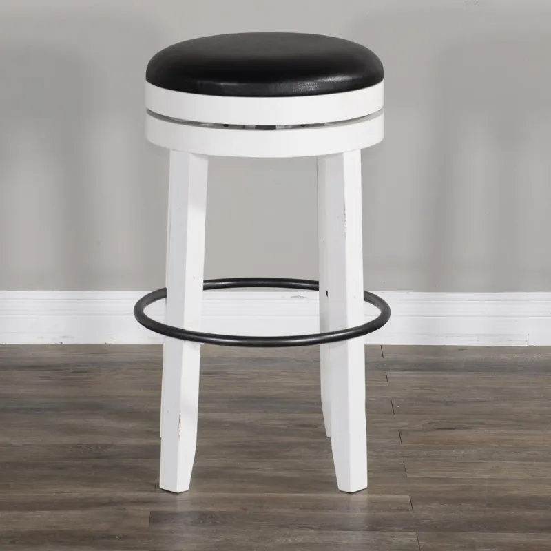 Carriage House 30"H Swivel Stool, Cushion Seat