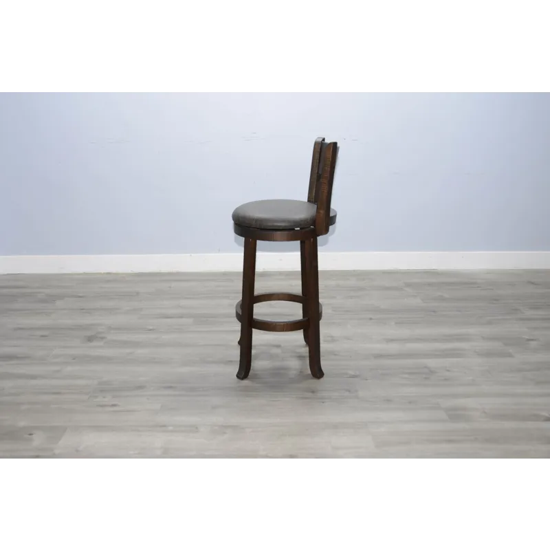 HOMESTEAD 30"H Swivel Barstool, Cushion Seat
