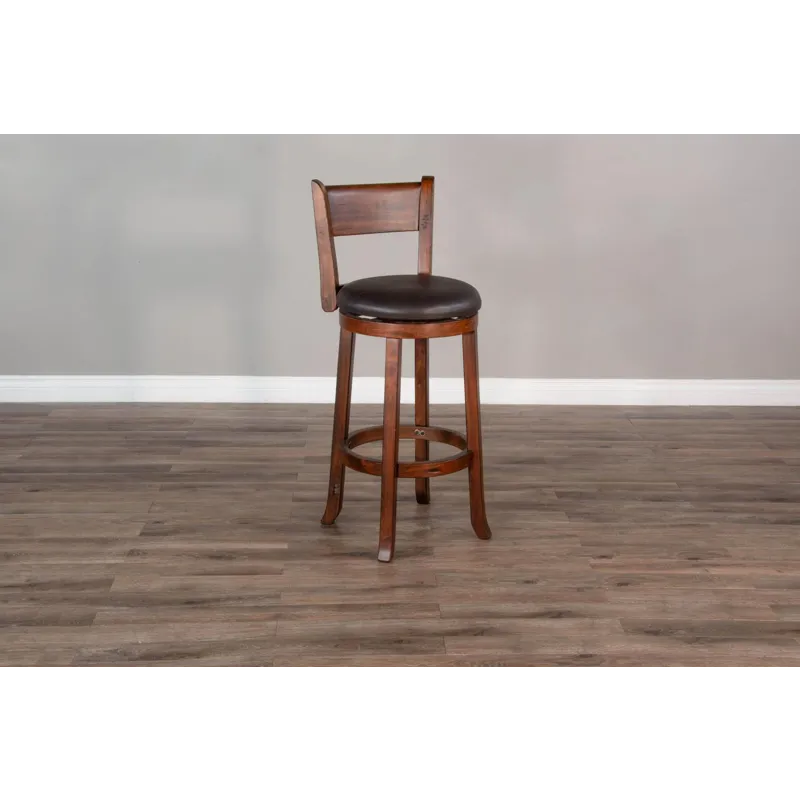 TUSCANY 30"H Swivel Barstool, Cushion Seat