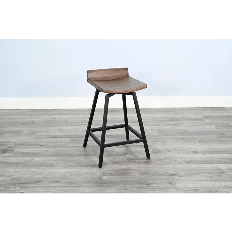 Doe Valley 24"H Stool w/ Swivel Wood Seat