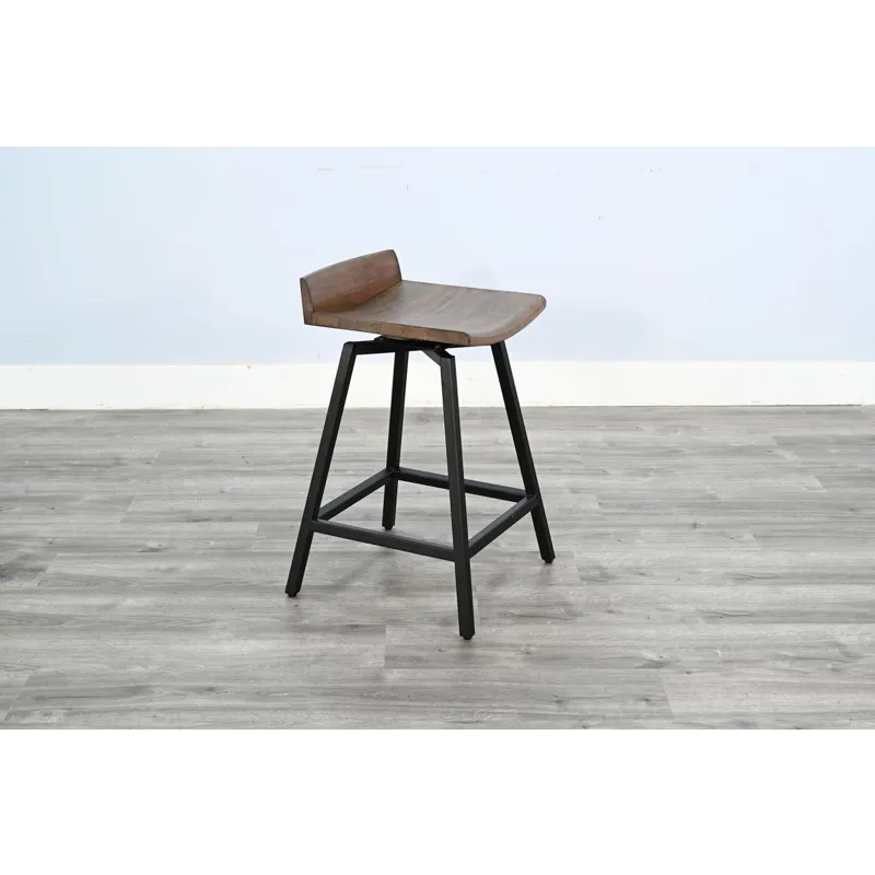 Doe Valley 24"H Stool w/ Swivel Wood Seat