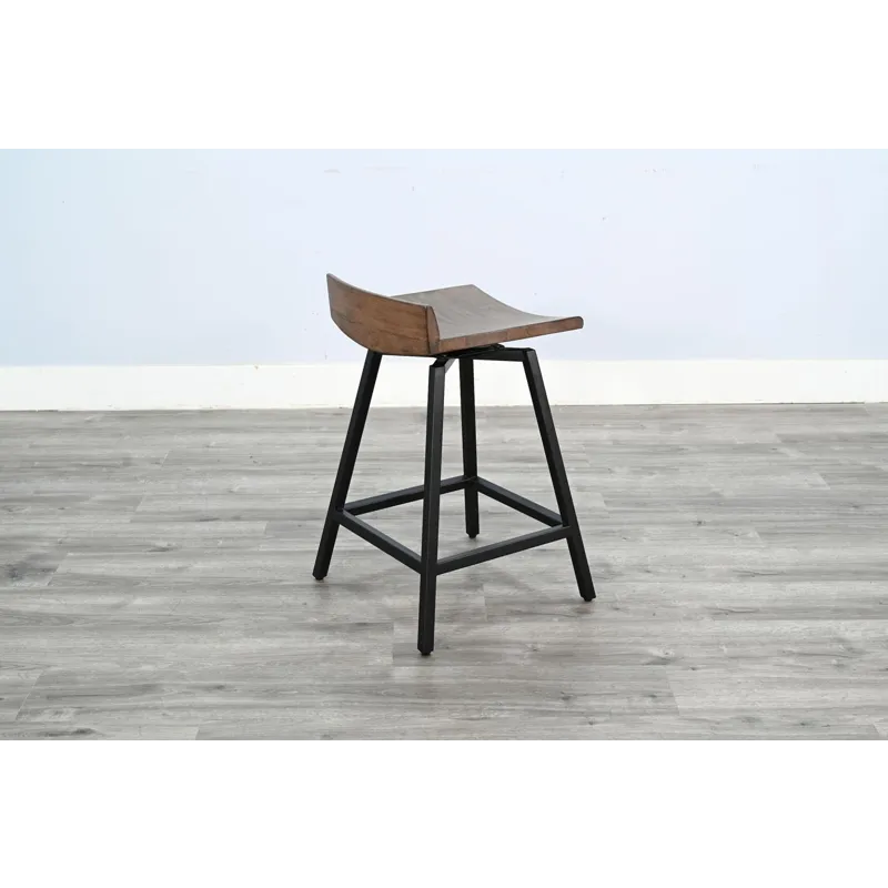 Doe Valley 24"H Stool w/ Swivel Wood Seat
