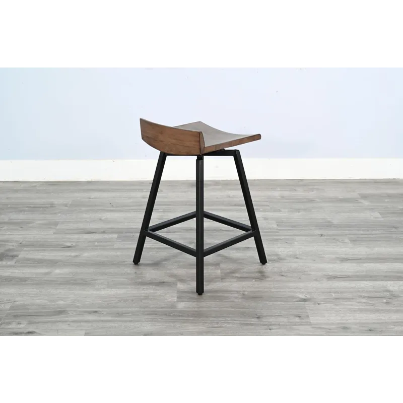 Doe Valley 24"H Stool w/ Swivel Wood Seat