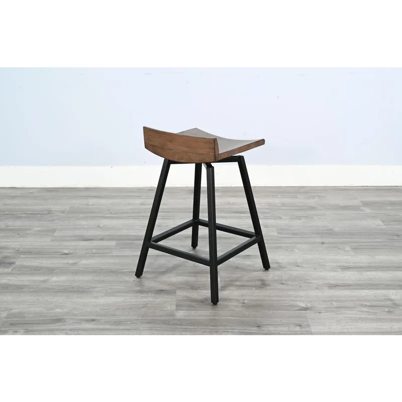 Doe Valley 24"H Stool w/ Swivel Wood Seat