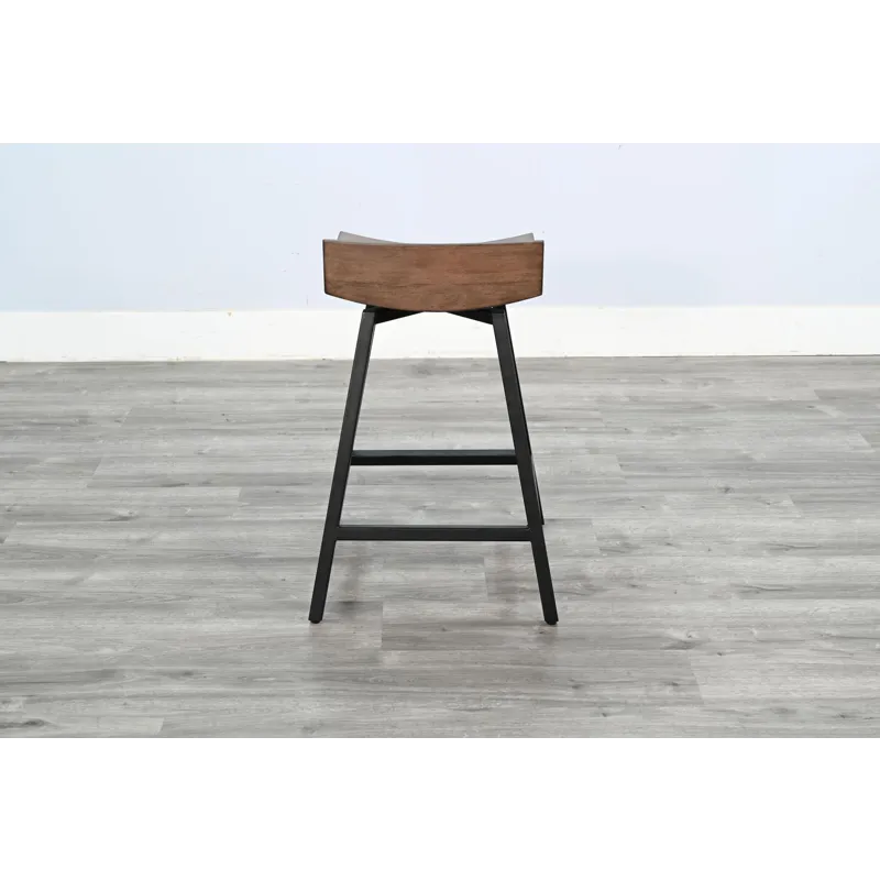 Doe Valley 24"H Stool w/ Swivel Wood Seat