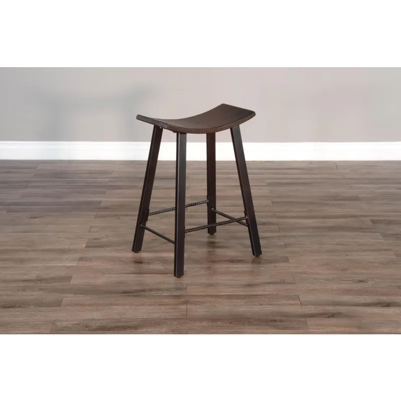 NEWPORT 24"H Stool, Wood Seat