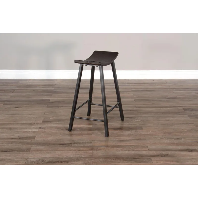NEWPORT 24"H Stool, Wood Seat