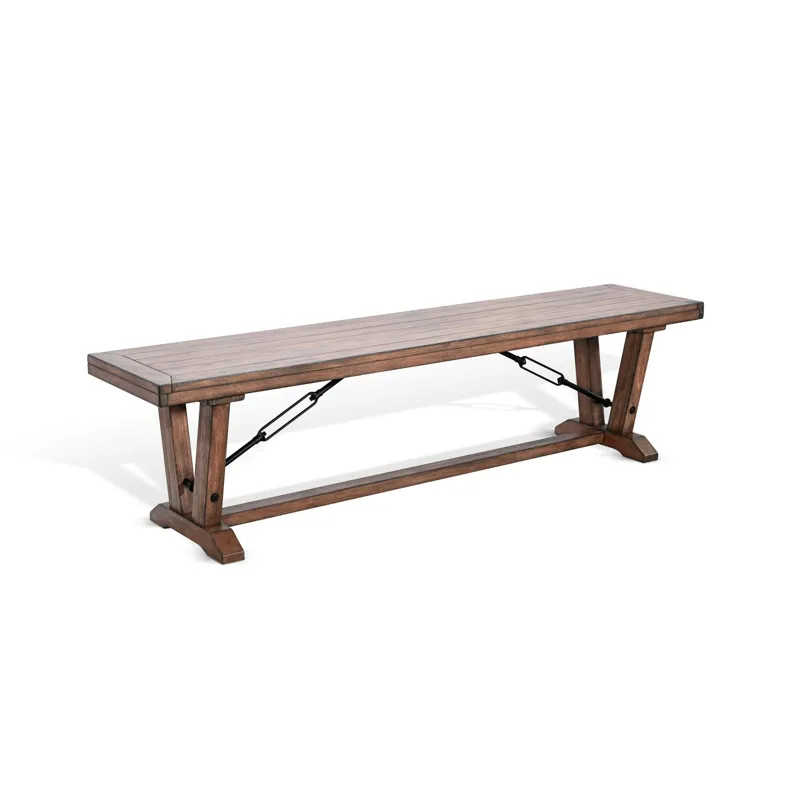 Yellowstone Bench w/ Turnbuckles, Wood Seat