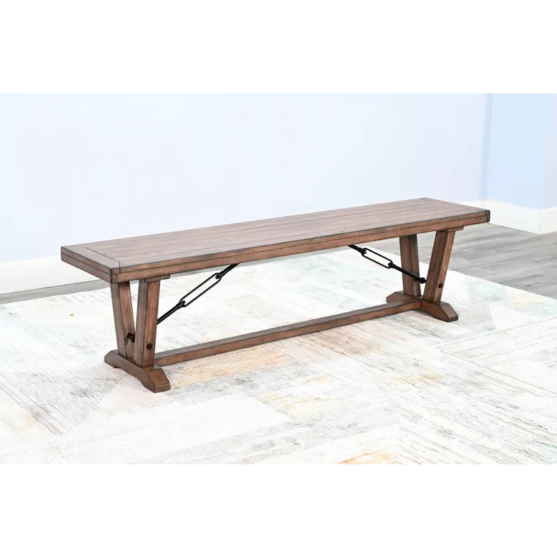 Yellowstone Bench w/ Turnbuckles, Wood Seat