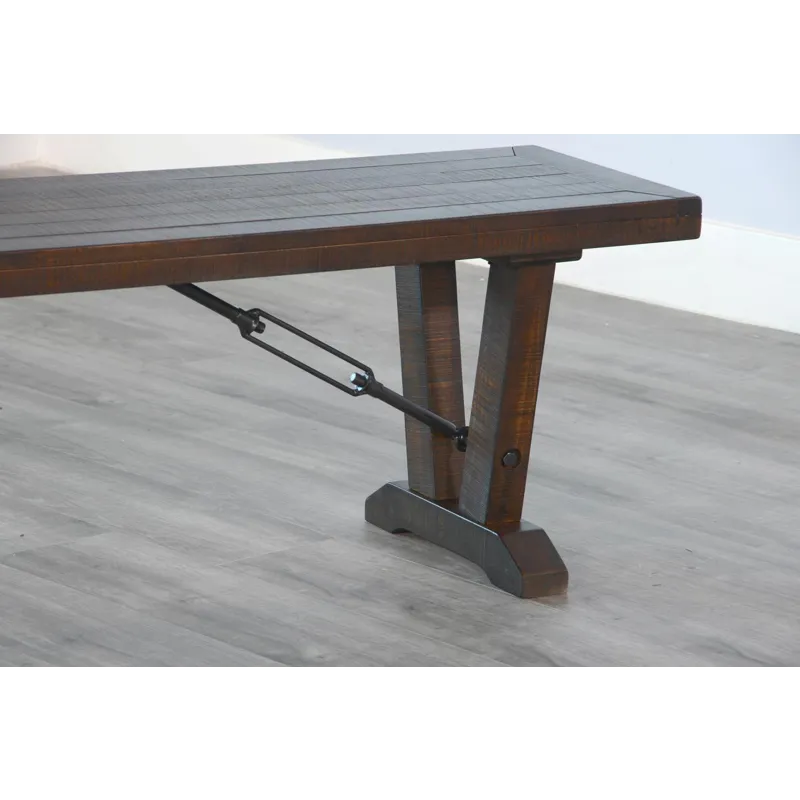 HOMESTEAD Bench w/ Turnbuckles, Wood Seat