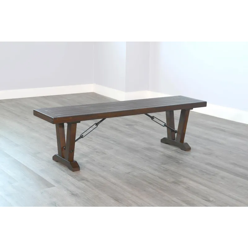 HOMESTEAD Bench w/ Turnbuckles, Wood Seat