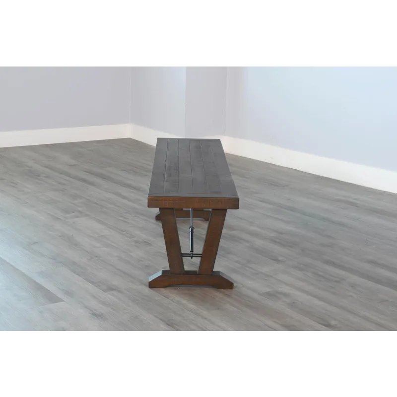 HOMESTEAD Bench w/ Turnbuckles, Wood Seat