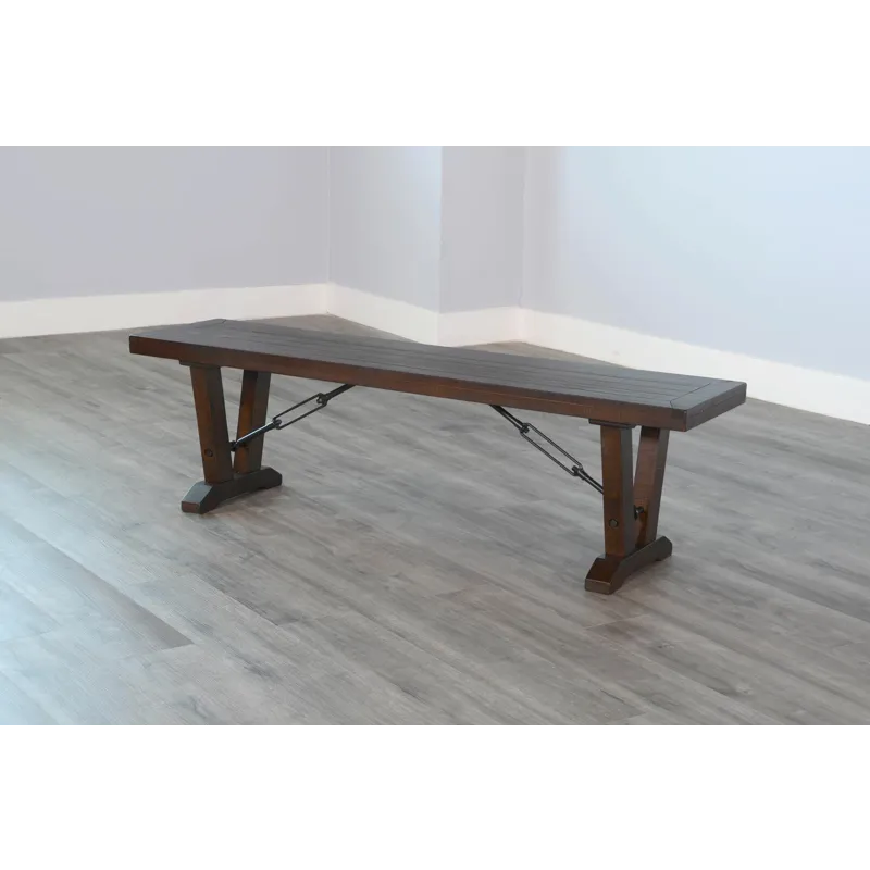 HOMESTEAD Bench w/ Turnbuckles, Wood Seat
