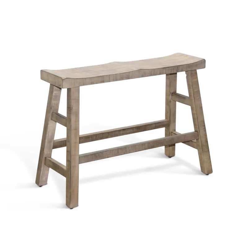 MARINA Beach Pebble 24"H Bench, 9" Wood Seat