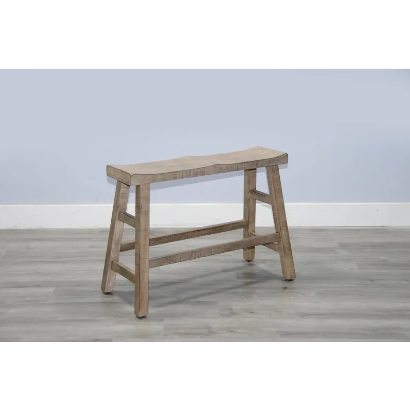 MARINA Beach Pebble 24"H Bench, 9" Wood Seat