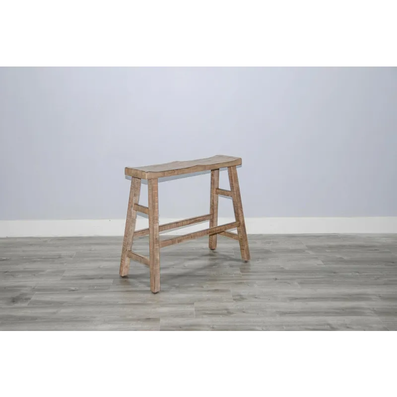 MARINA Beach Pebble 30"H Bench, Wood Seat