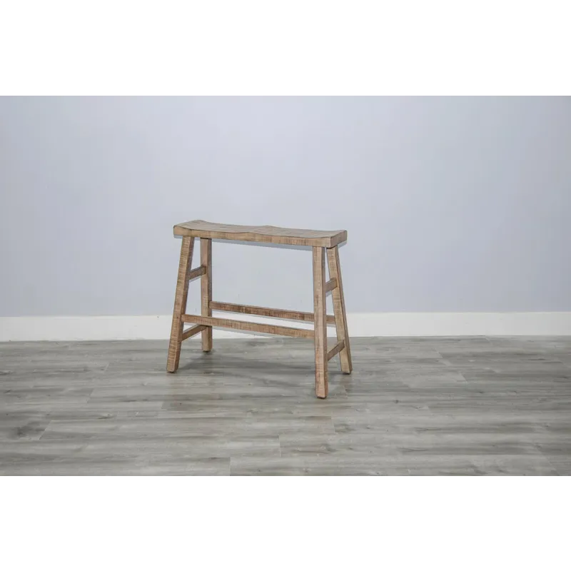 MARINA Beach Pebble 30"H Bench, Wood Seat