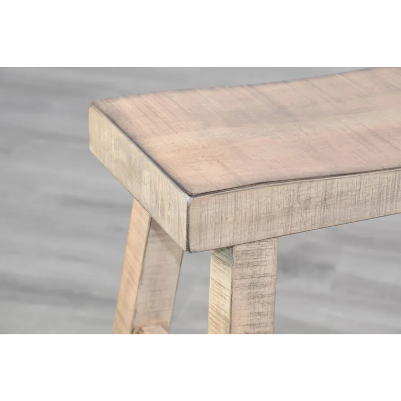 MARINA Beach Pebble 30"H Bench, Wood Seat