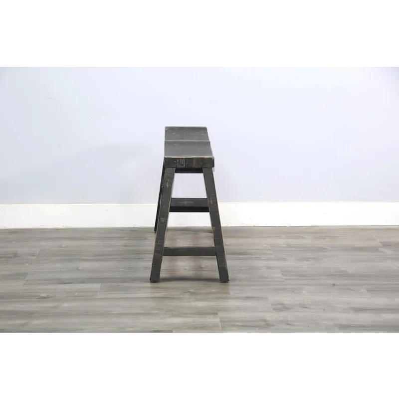 MARINA Black Sand 24"H Bench, 9" Wood Seat