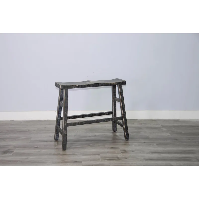 MARINA Black Sand 30"H Bench, Wood Seat