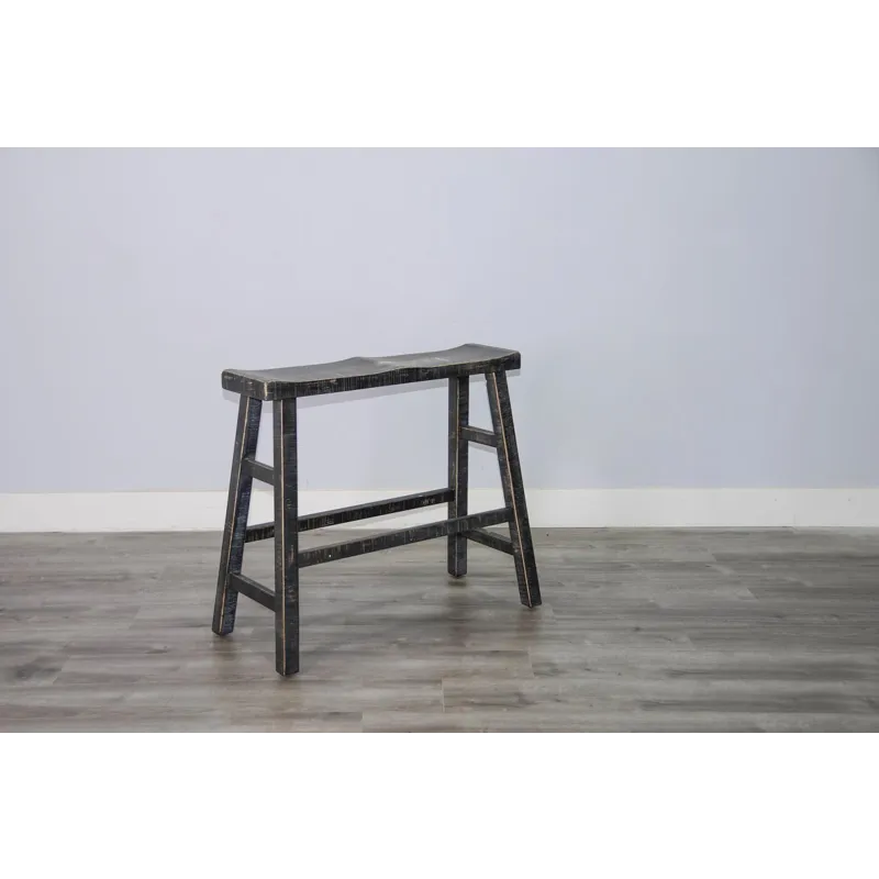 MARINA Black Sand 30"H Bench, Wood Seat