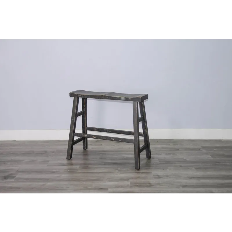 MARINA Black Sand 30"H Bench, Wood Seat